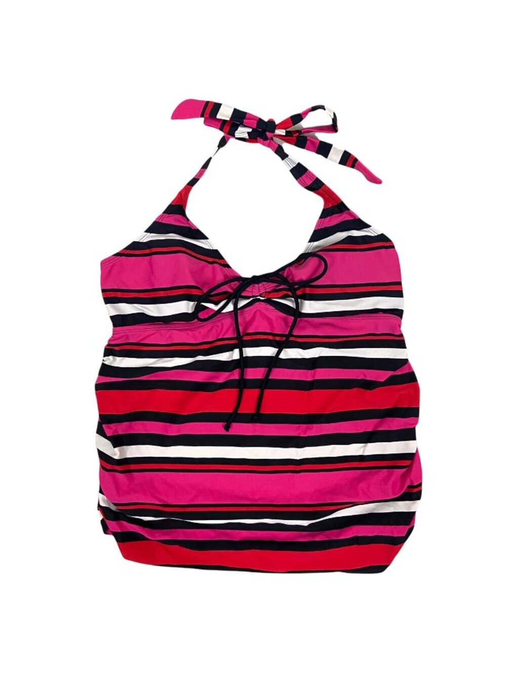 Oh Baby Halter Maternity Tankini Pink Red Black White Stripe Size Medium